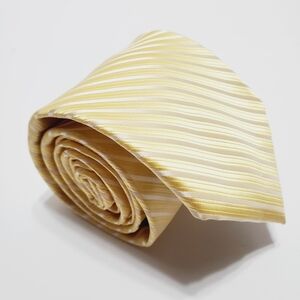 Scott Alan Necktie Yellow Stripe Pattern Jacquard Fabric 58x3.25"